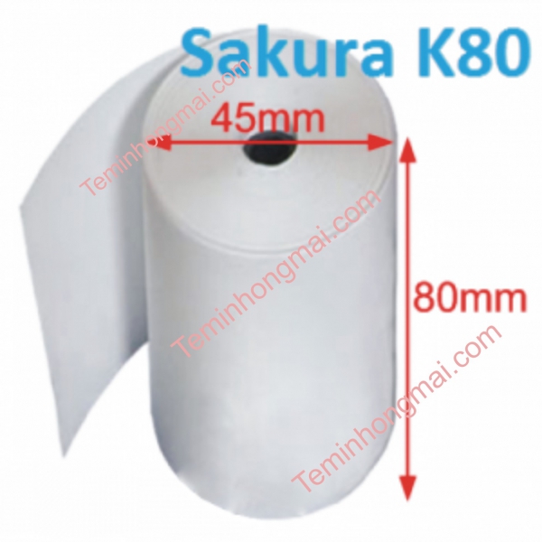 Giấy in hóa đơn/ bill nhiệt Sakura k80 đường kính (Ø) 45mm